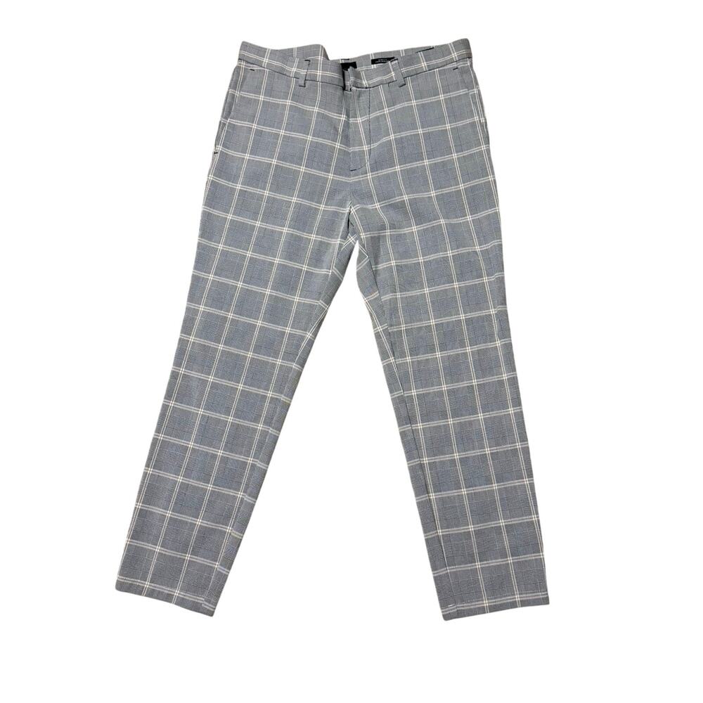H&M Women Trouser Size 32 Black White Striped Skinny Straight Leg Pants